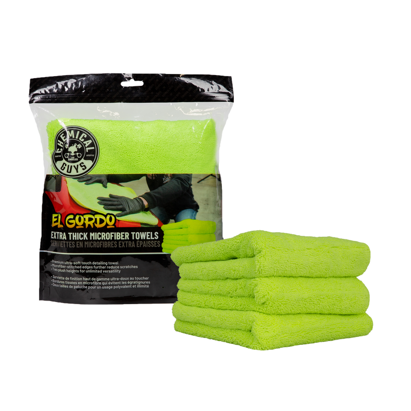 Chemical Guys El Gordo Extra Thick Supra Green Microfiber Towels